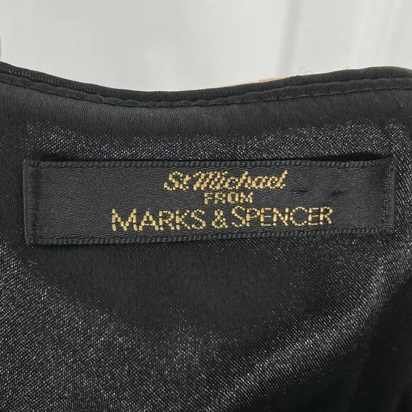 NWOT ST MICHAELS Top UK 8/US 4 Black Velour Velvet Silk blend Slits-Sides Zip - Picture 2 of 6